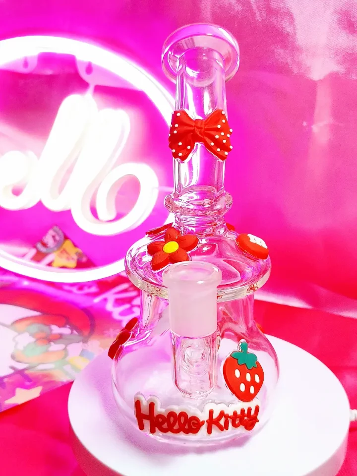 3D Red Hello Kitty Bong with Floral and Bow Decorations