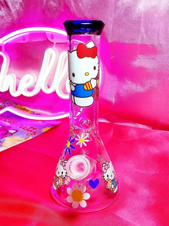 Playful Hello Kitty & Little Bear Glass Bong