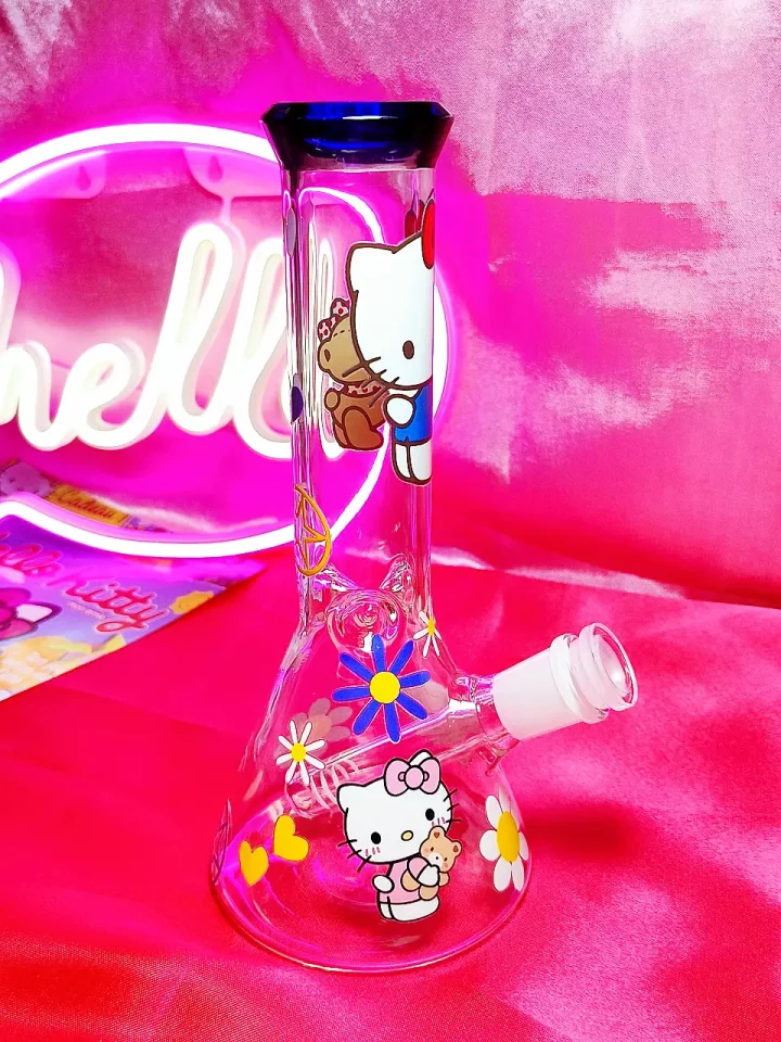 Playful Hello Kitty & Little Bear Glass Bong