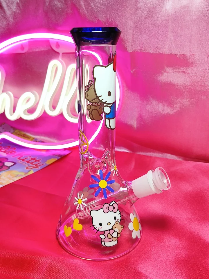 Playful Hello Kitty & Little Bear Glass Bong