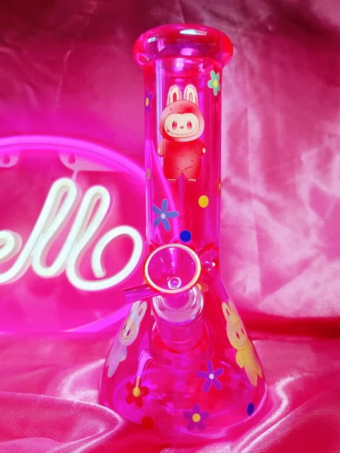 Playful Labubu-Inspired Glass Beaker Bong