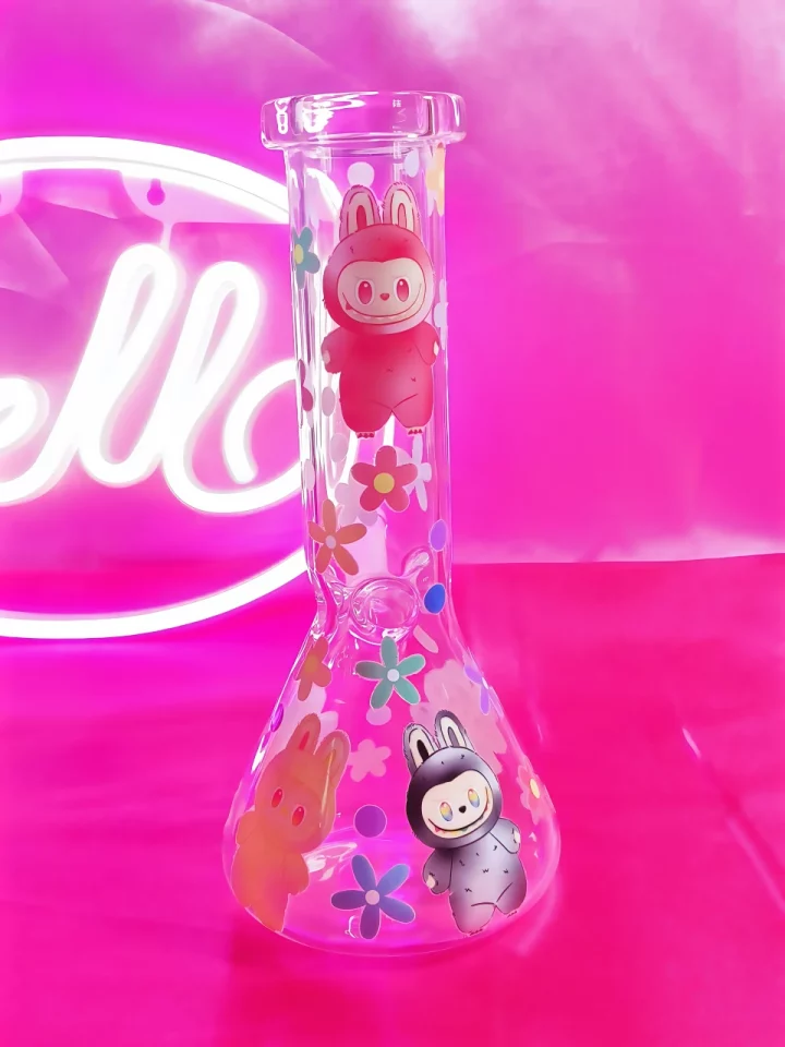 Playful Labubu-Inspired Glass Beaker Bong
