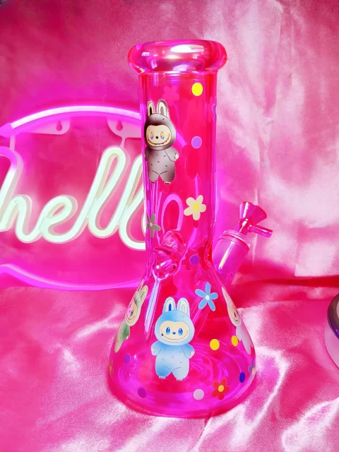 Playful Labubu-Inspired Glass Beaker Bong