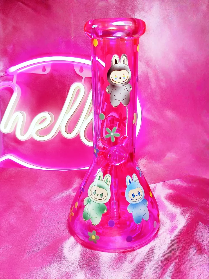 Playful Labubu-Inspired Glass Beaker Bong