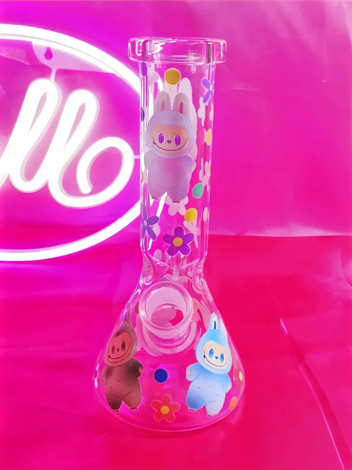 Playful Labubu-Inspired Glass Beaker Bong