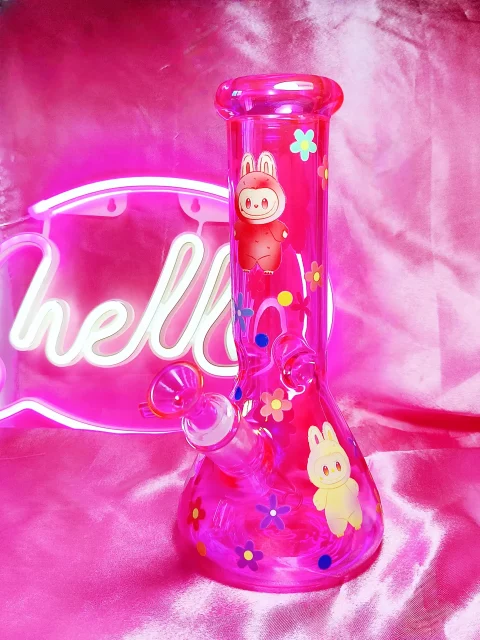 Playful Labubu-Inspired Glass Beaker Bong