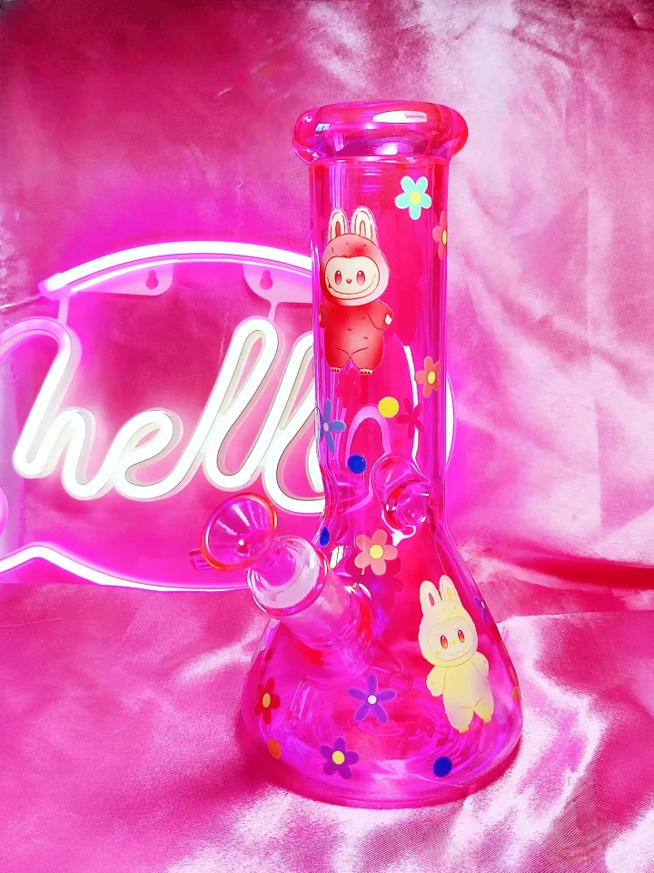 Playful Labubu-Inspired Glass Beaker Bong