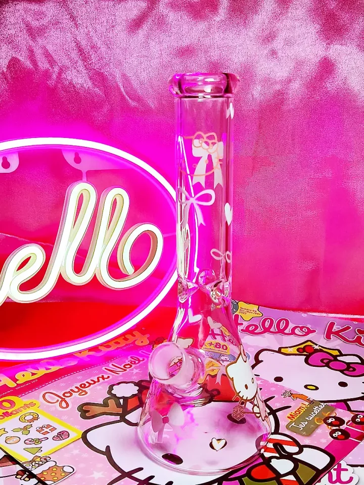 Sweet Pink Angel Hello Kitty Glass Bong
