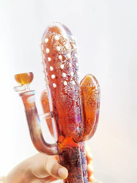 Brown Desert Cactus Glass Bong | Desert Chic Meets Smoky Vibes
