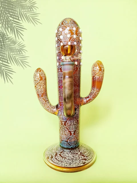 Brown Desert Cactus Glass Bong | Desert Chic Meets Smoky Vibes