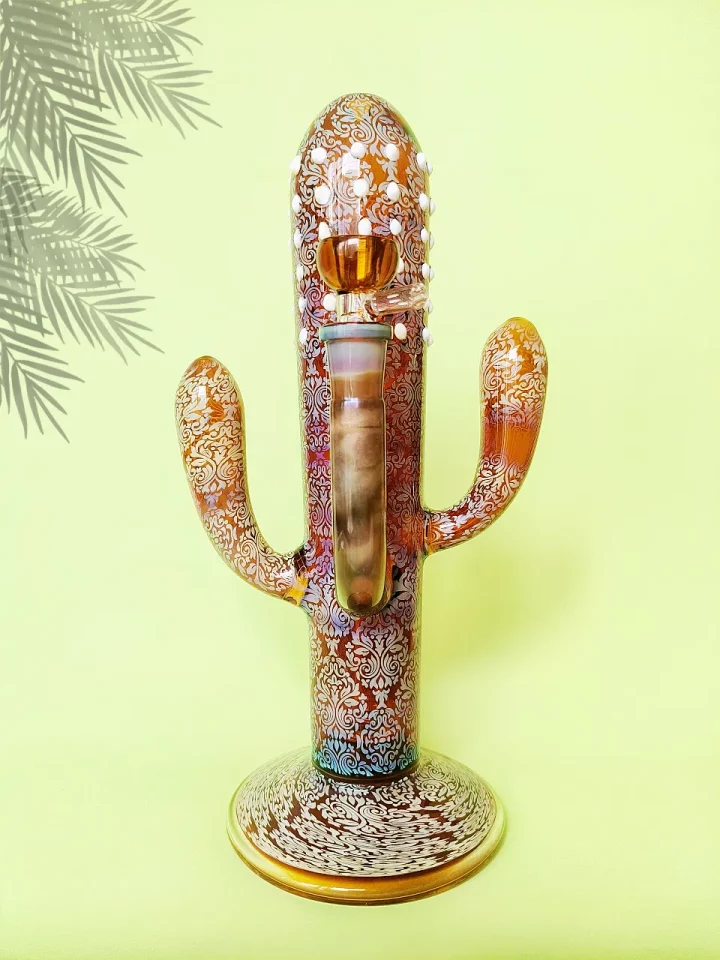 Brown Desert Cactus Glass Bong | Desert Chic Meets Smoky Vibes