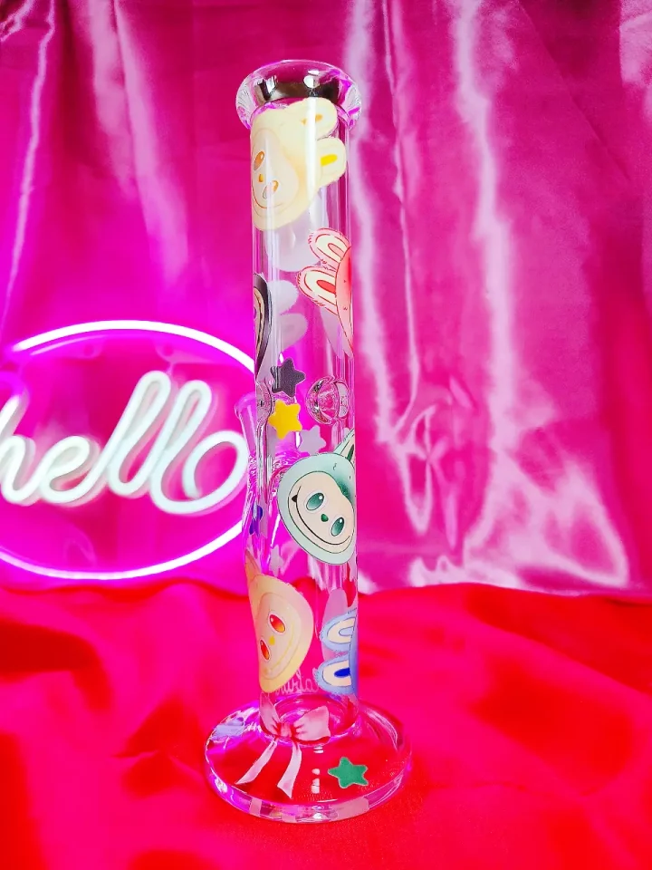 Cute Labubu-Inspired Glass Straight Tube Bong
