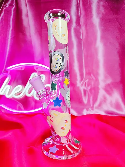 Cute Labubu-Inspired Glass Straight Tube Bong