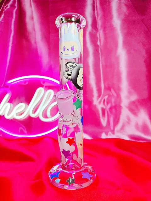 Cute Labubu-Inspired Glass Straight Tube Bong