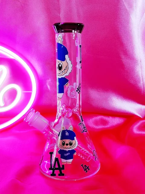 Exclusive Labubu-Inspired Dodgers Fan Glass Beaker Bong