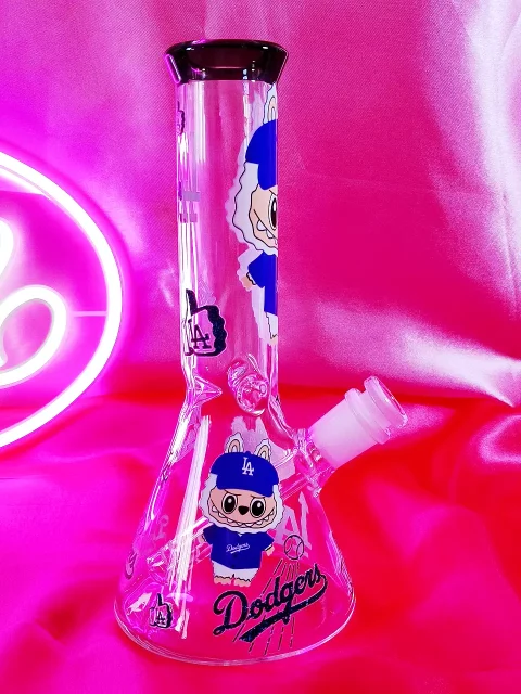 Exclusive Labubu-Inspired Dodgers Fan Glass Beaker Bong