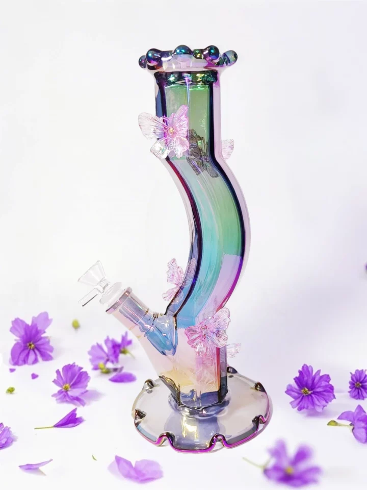 Fairy Butterfly Purple Iridescent Curve Bong