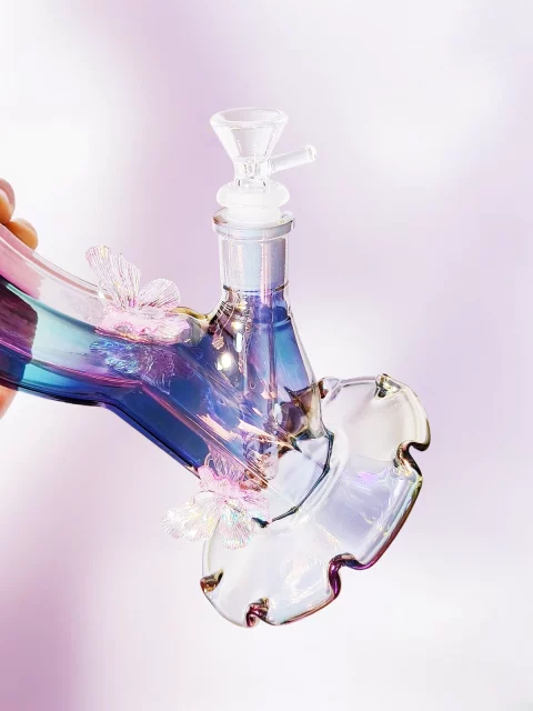 Fairy Butterfly Purple Iridescent Curve Bong