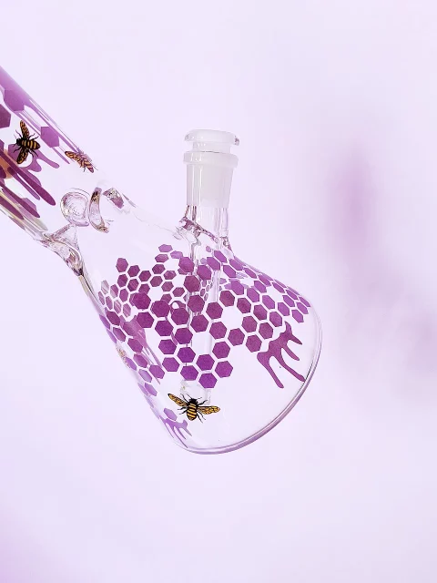 Honeycomb Buzz Purple Beaker Glass Bong