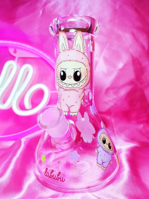 Labubu-Inspired Fantasy Glass Beaker Bong