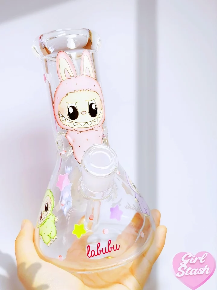Labubu-Inspired Fantasy Glass Beaker Bong