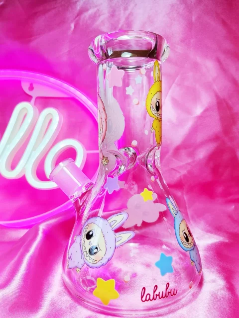 Labubu-Inspired Fantasy Glass Beaker Bong