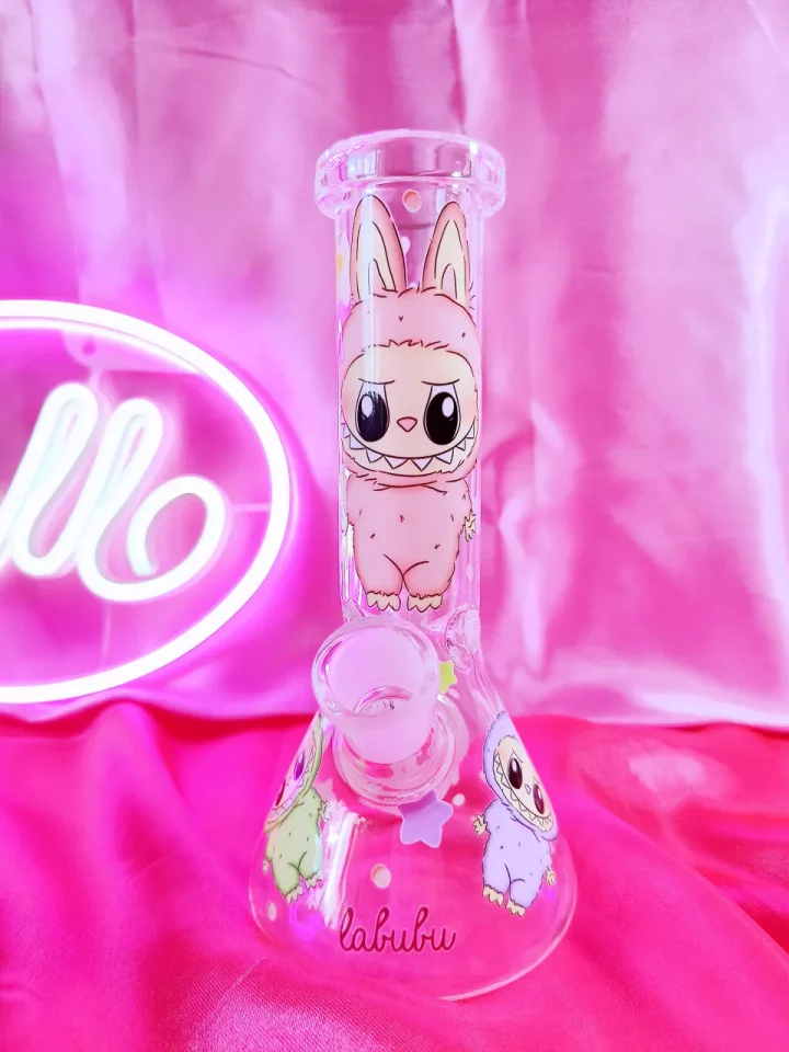 Labubu-Inspired Fantasy Glass Beaker Bong