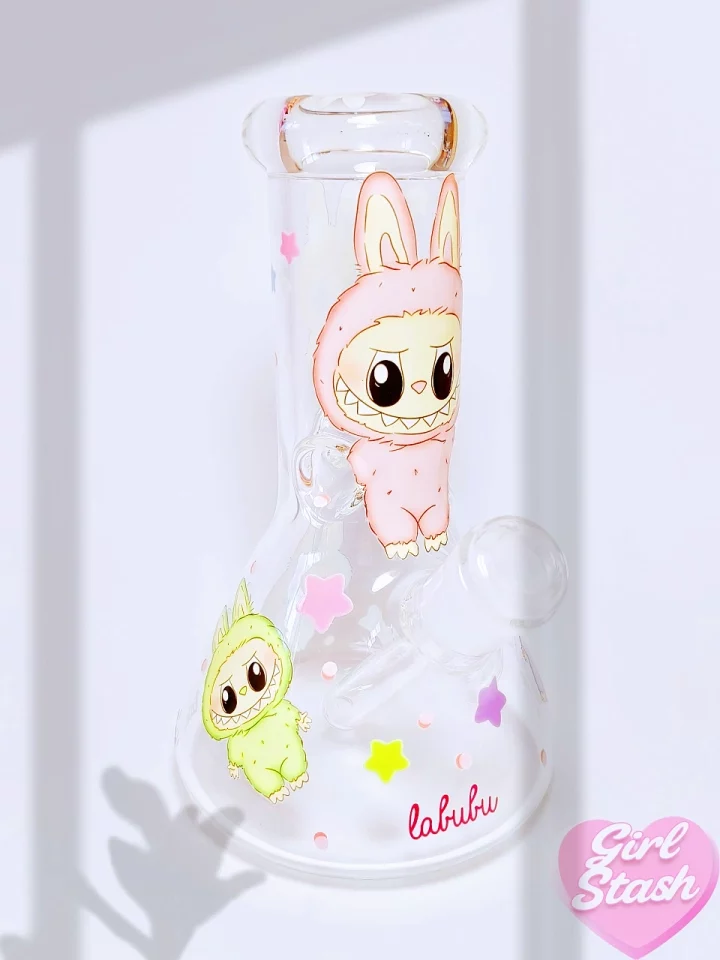 Labubu-Inspired Fantasy Glass Beaker Bong