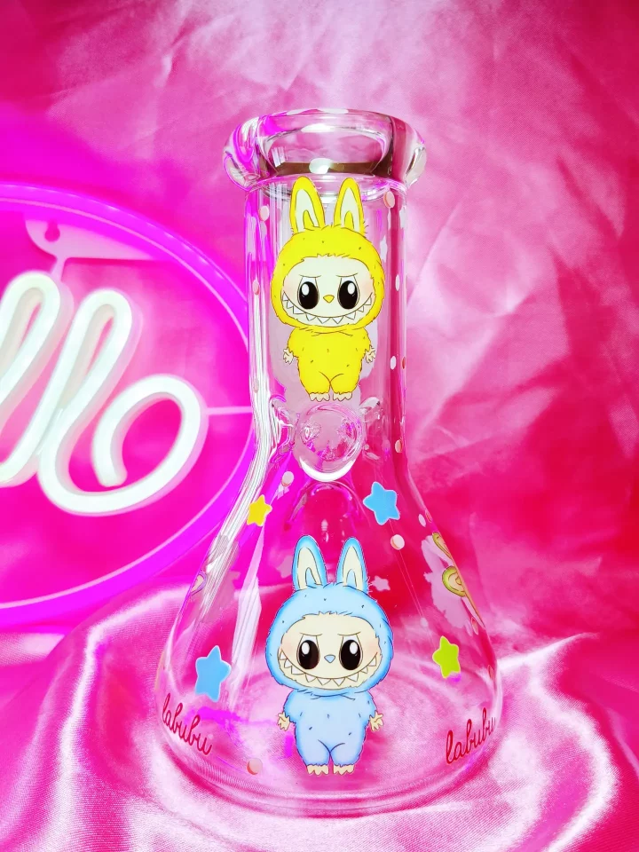 Labubu-Inspired Fantasy Glass Beaker Bong