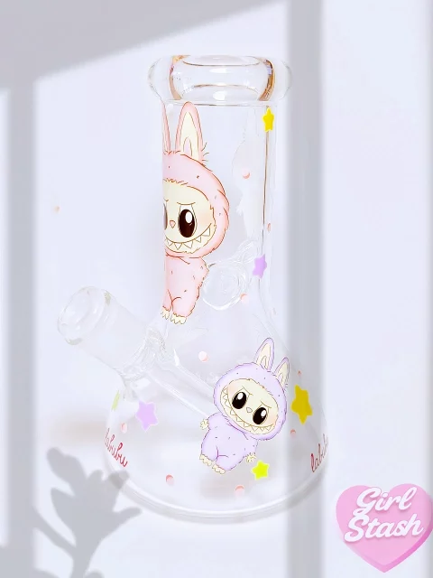 Labubu-Inspired Fantasy Glass Beaker Bong