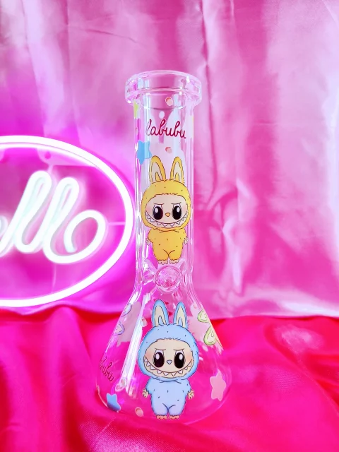 Labubu-Inspired Fantasy Glass Beaker Bong