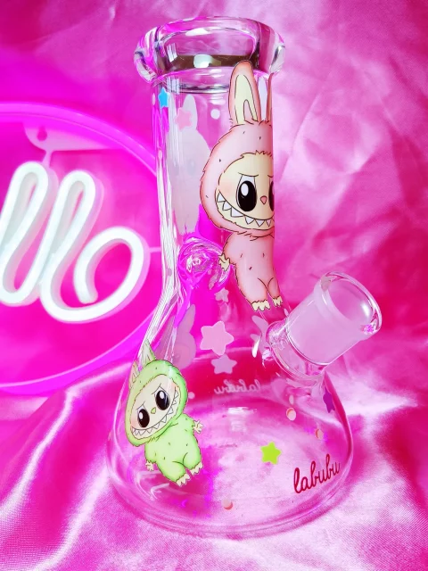 Labubu-Inspired Fantasy Glass Beaker Bong