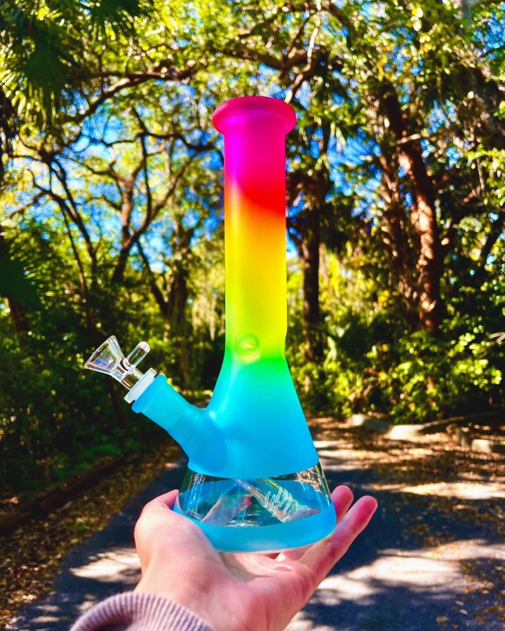 Radiant Rainbow Beaker Glass Bong