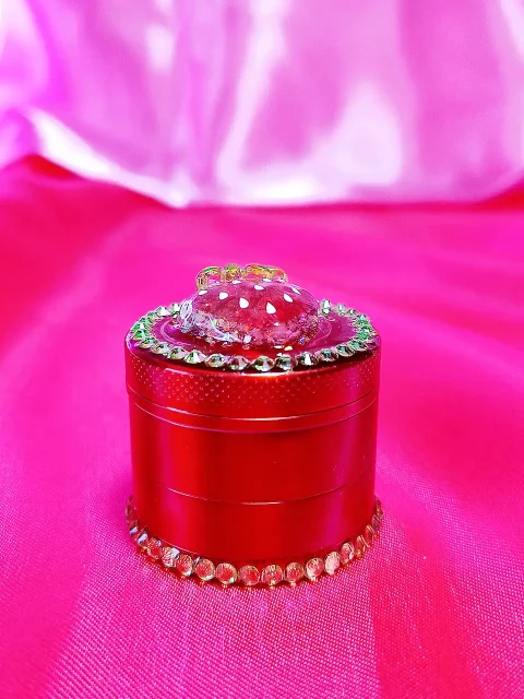 Red Sparkle Strawberry Rhinestone Grinder