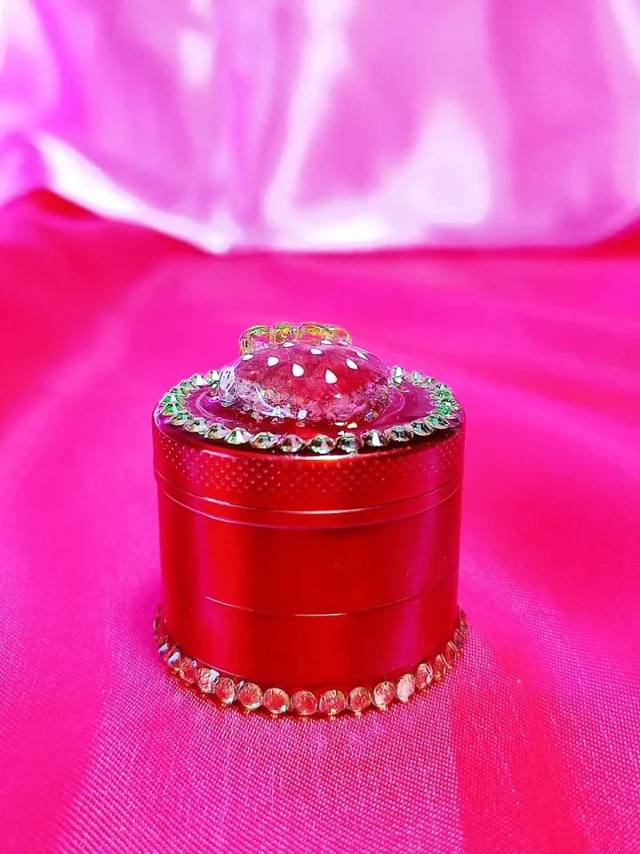 Red Sparkle Strawberry Rhinestone Grinder