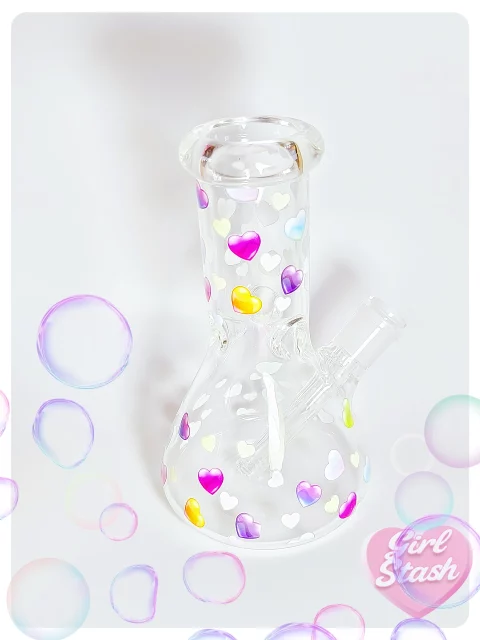 8" Vintage Y2K Heart Beaker Glass Bong