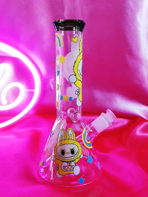 Yellow Labubu-Inspired Joyful Glass Bong
