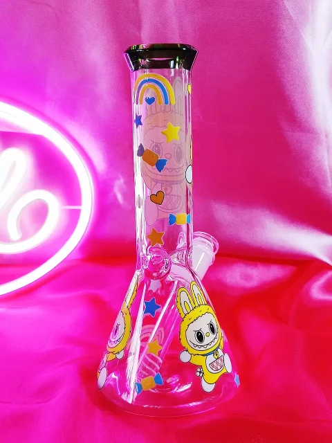 Yellow Labubu-Inspired Joyful Glass Bong