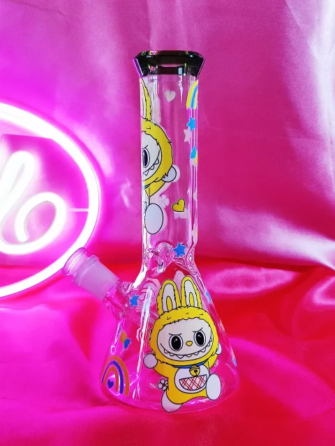 Yellow Labubu-Inspired Joyful Glass Bong