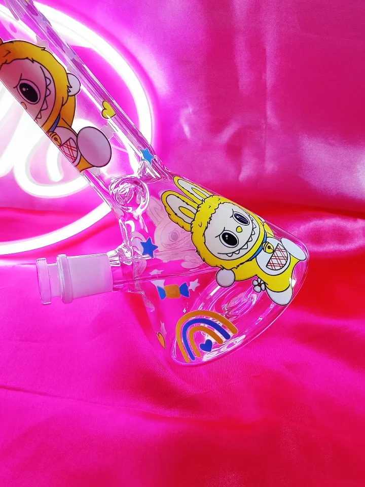 Yellow Labubu-Inspired Joyful Glass Bong