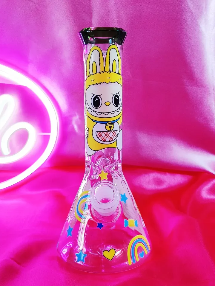 Yellow Labubu-Inspired Joyful Glass Bong