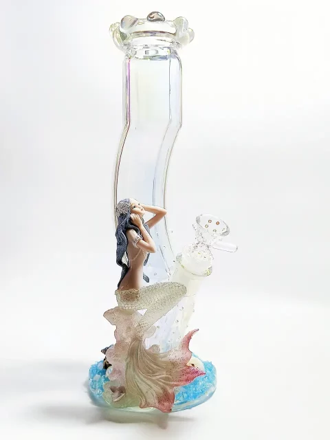 Ocean Mermaid Glitter Curve Glass Bong
