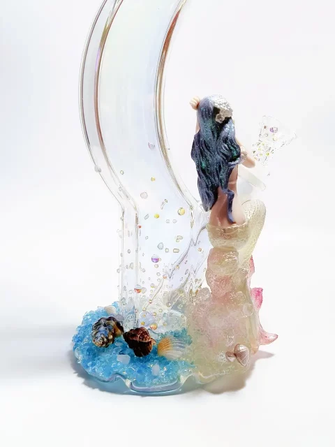 Ocean Mermaid Glitter Curve Glass Bong