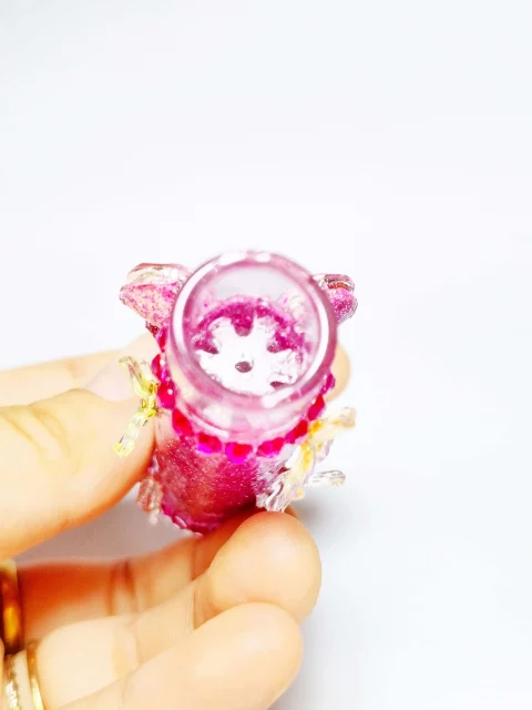 Pink Glitter Butterfly Glass One-Hitter
