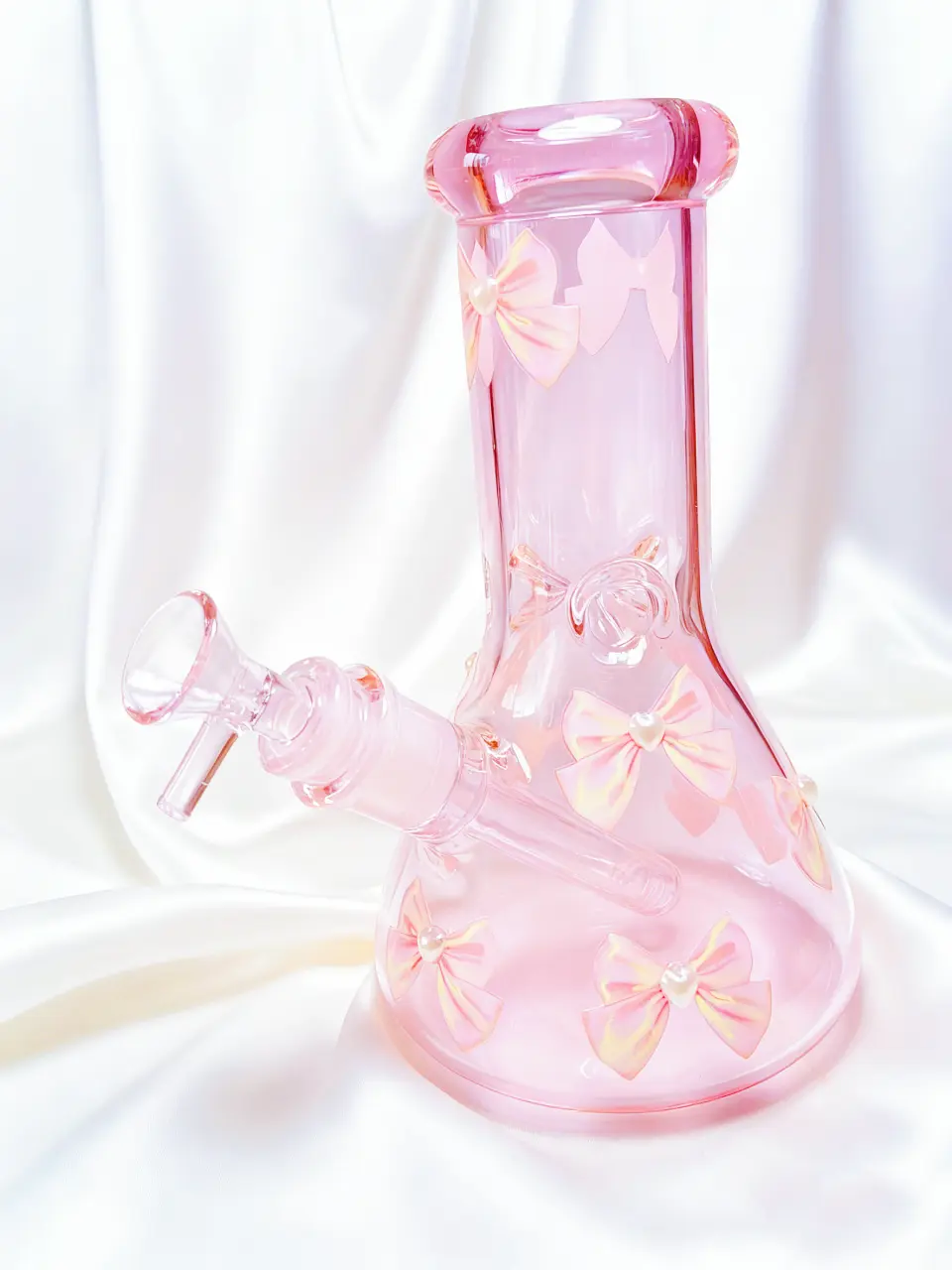 Pretty Cute Girly Pink Bow Beaker Glass Bong