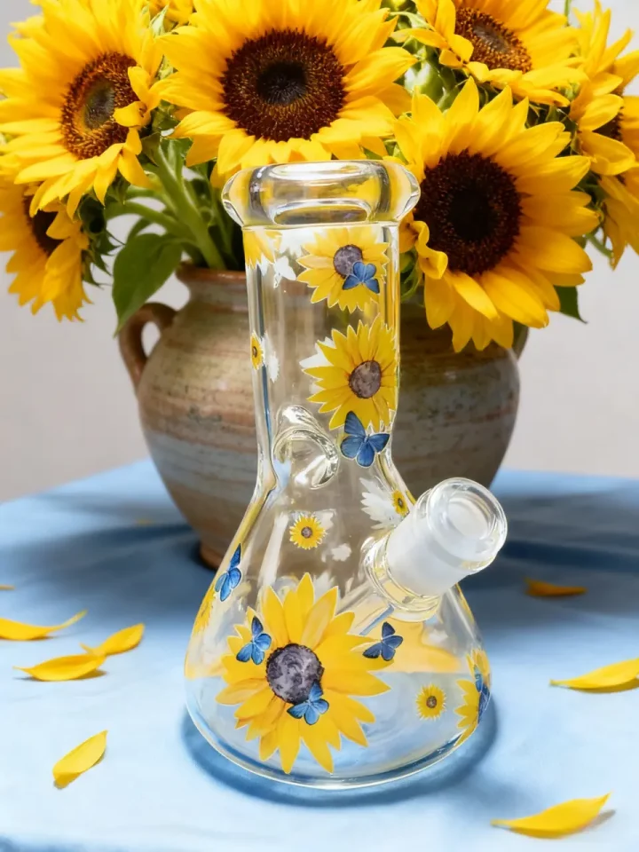 Sunshine Bloom Sunflower Beaker Bong