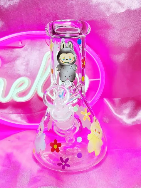 Big into Energy Cartoon Labubu Beaker Glass Bong