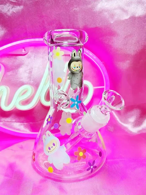 Big into Energy Cartoon Labubu Beaker Glass Bong