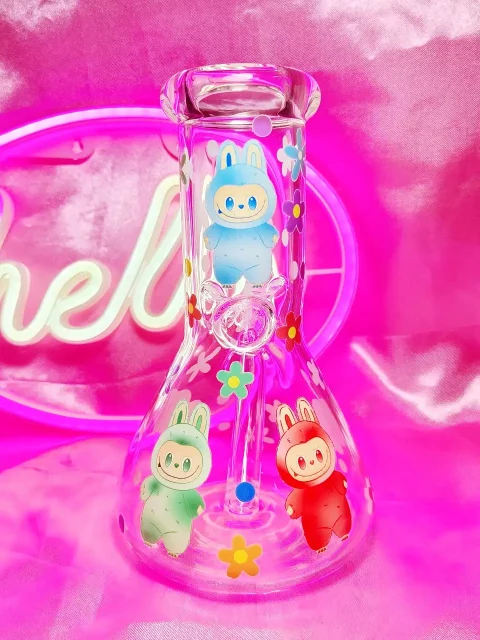 Big into Energy Cartoon Labubu Beaker Glass Bong