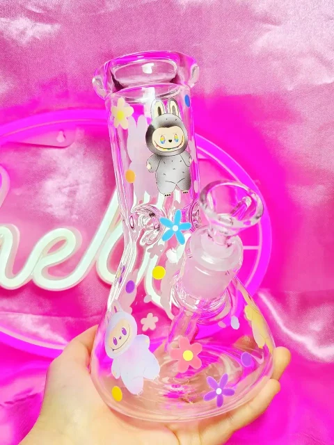 Big into Energy Cartoon Labubu Beaker Glass Bong
